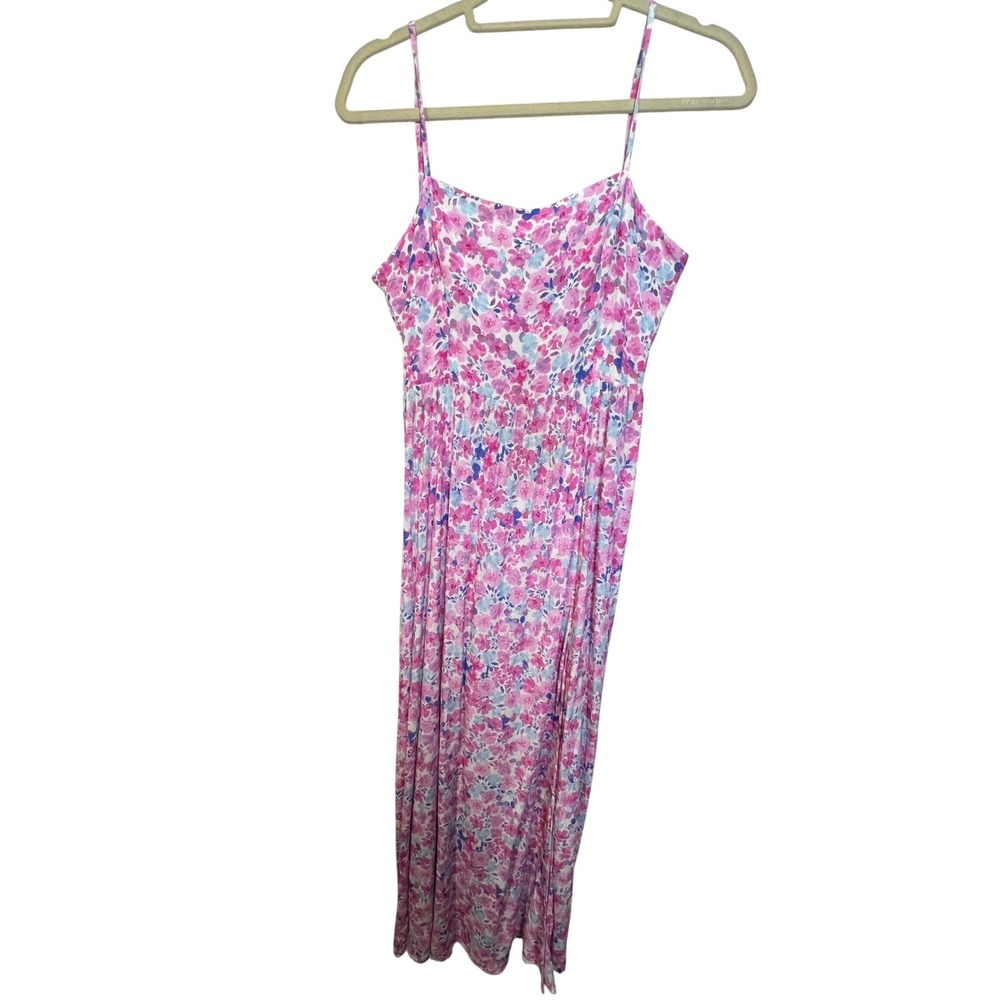 Favorite Daughter Pink Abstract Floral Tie Front Maxi Dress Small